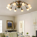 Pastoral style flower ceiling light, side product view