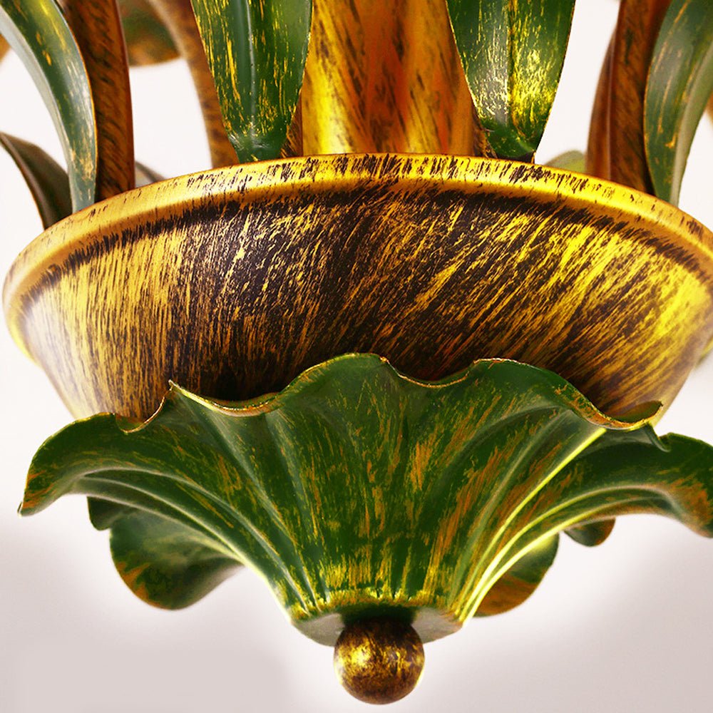 Iron and glass flower ceiling light, final alternative view
