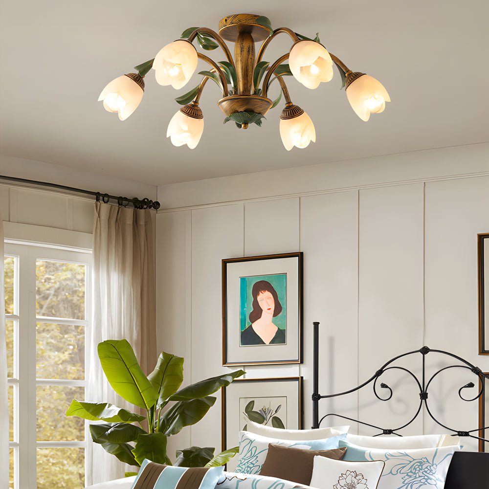Flower shaped ceiling light shown in an alternative view