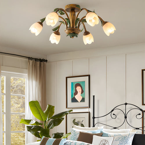 Flower shaped ceiling light shown in an alternative view