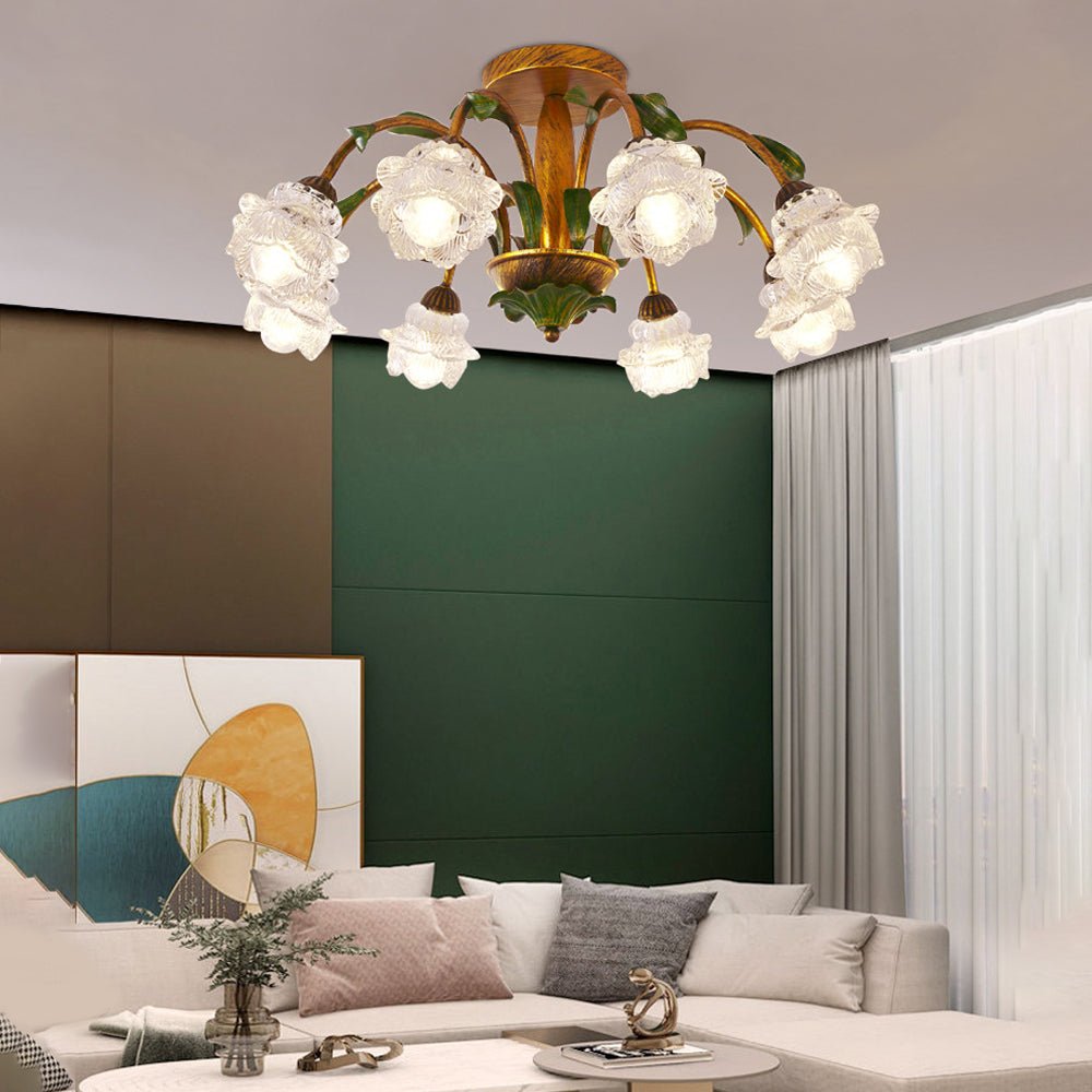 Multi-light flower fixture shown from another product angle