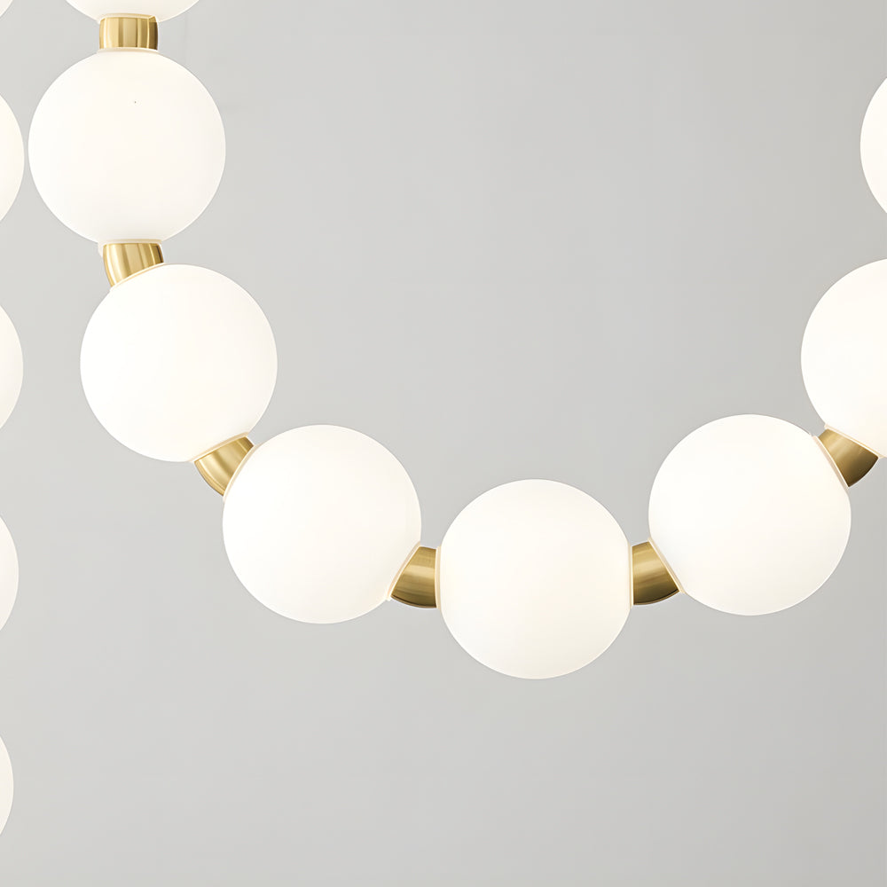 Linear Pendant Light, Aluminum and Acrylic Sphere Ceiling Light for Dining Room, Three Lengths