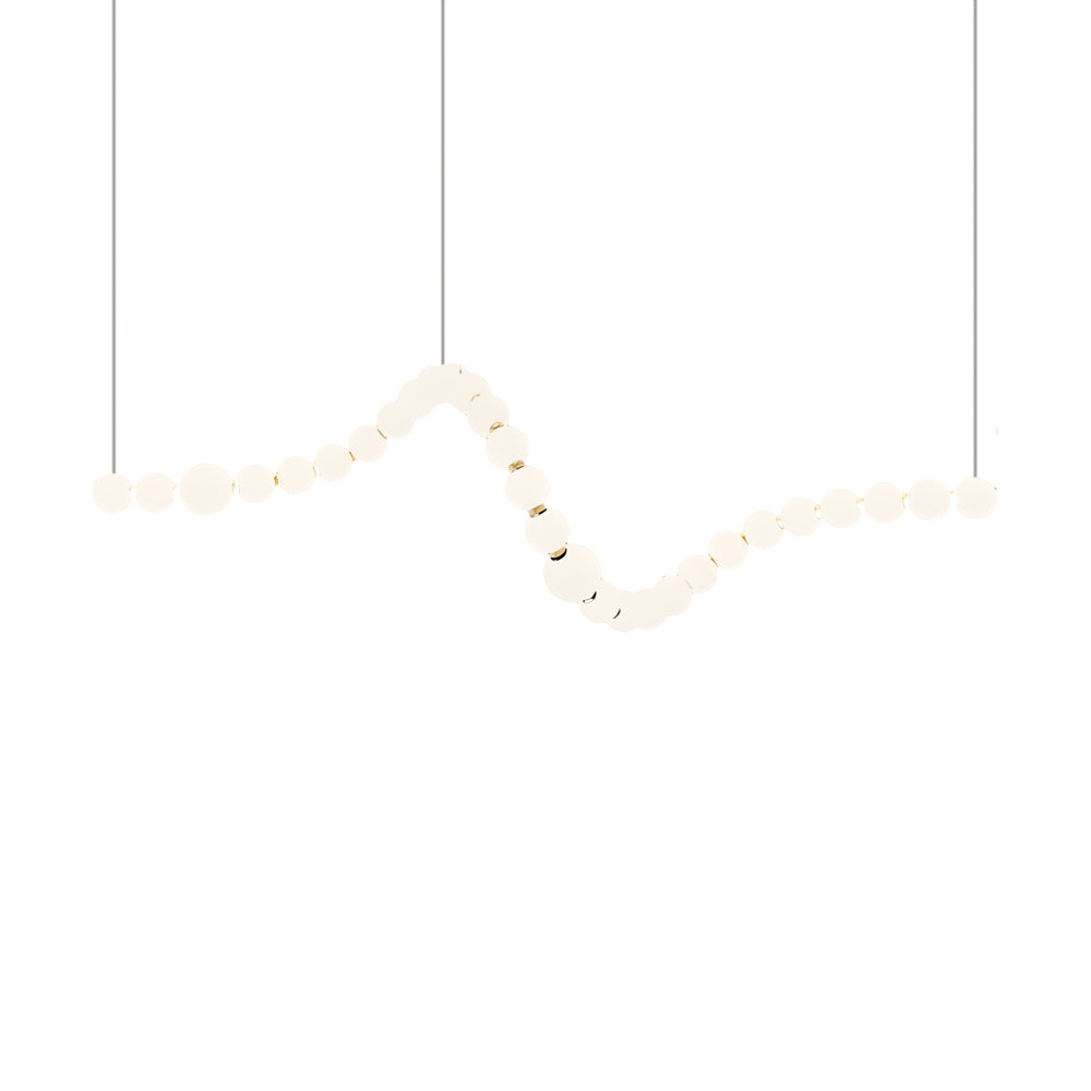 Linear Pendant Light, Aluminum and Acrylic Sphere Ceiling Light for Dining Room, Three Lengths