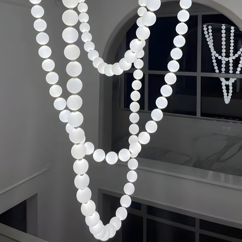Linear Pendant Light, Aluminum and Acrylic Sphere Ceiling Light for Dining Room, Three Lengths