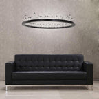 Black metal crystal ring chandelier, second product view