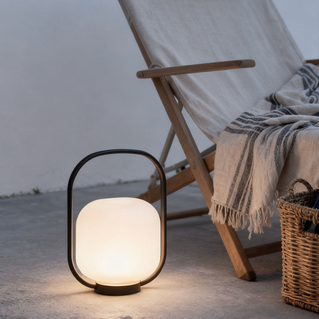 Portable Solar Lantern, Stainless Steel Rechargeable LED Handle Lamp for Gardens and Terraces, Waterproof Soft-Glow Design