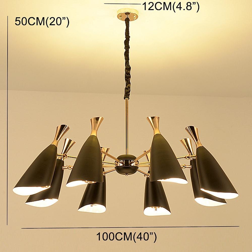 Electroplated metal eight-light Nordic chandelier, seventh view