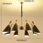 Electroplated metal eight-light Nordic chandelier, seventh view