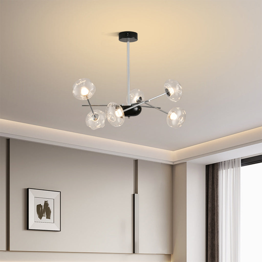 LED chandelier in a premium kitchen dining space