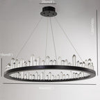 Black metal crystal ring chandelier, seventh product view