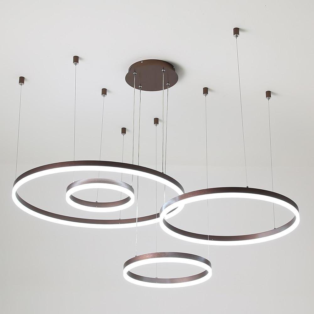 Large aluminium LED circle ring chandelier, fourth product view