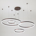 Large aluminium LED circle ring chandelier, fourth product view