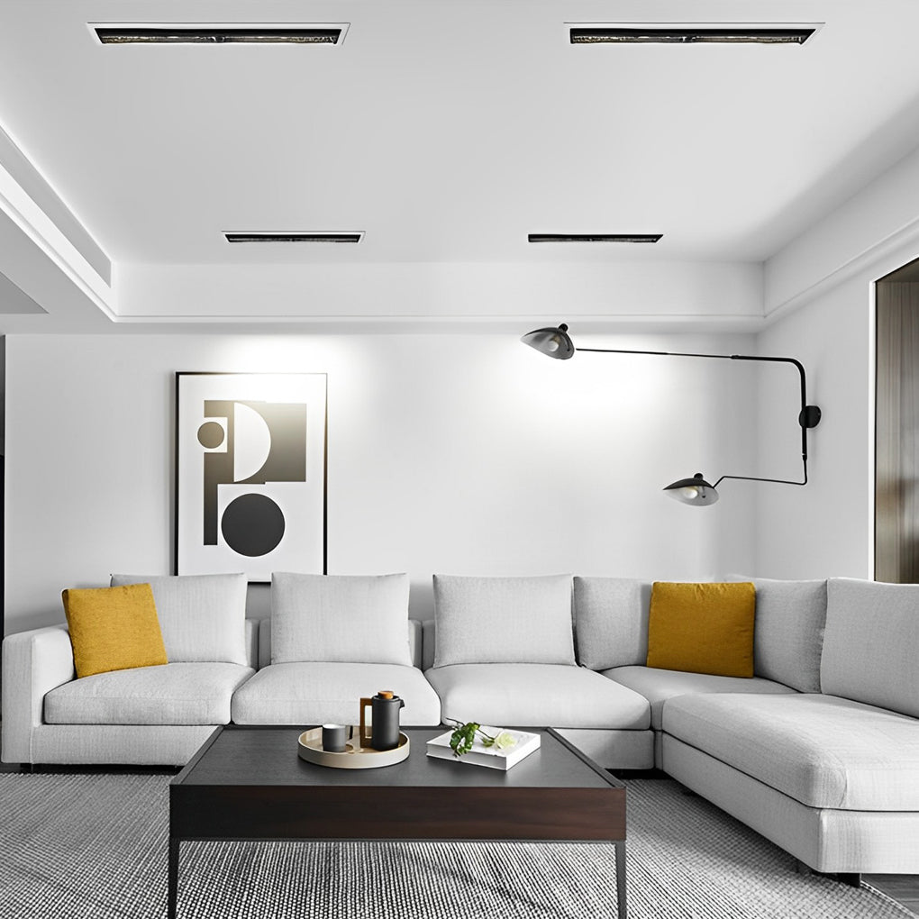 Recessed Linear Spotlight Fixture, Embedded Anti-Glare LED Multi-Head Ceiling Light for Kitchens and Galleries, High CRI