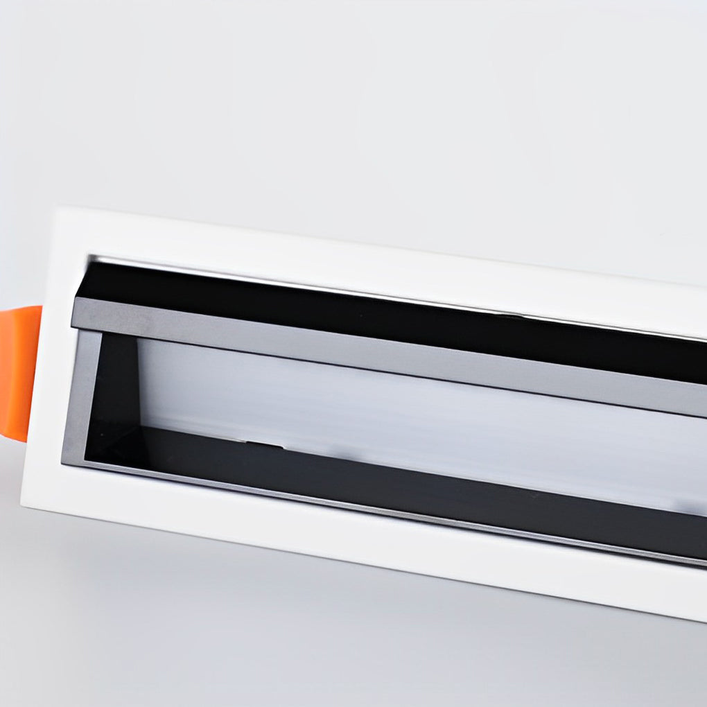 Close-up of the trimless opening of the recessed fixture