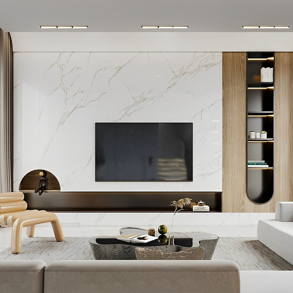 Recessed Linear Spotlight Fixture, Embedded Anti-Glare LED Multi-Head Ceiling Light for Kitchens and Galleries, High CRI