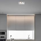 Recessed twin ceiling light in a minimalist kitchen