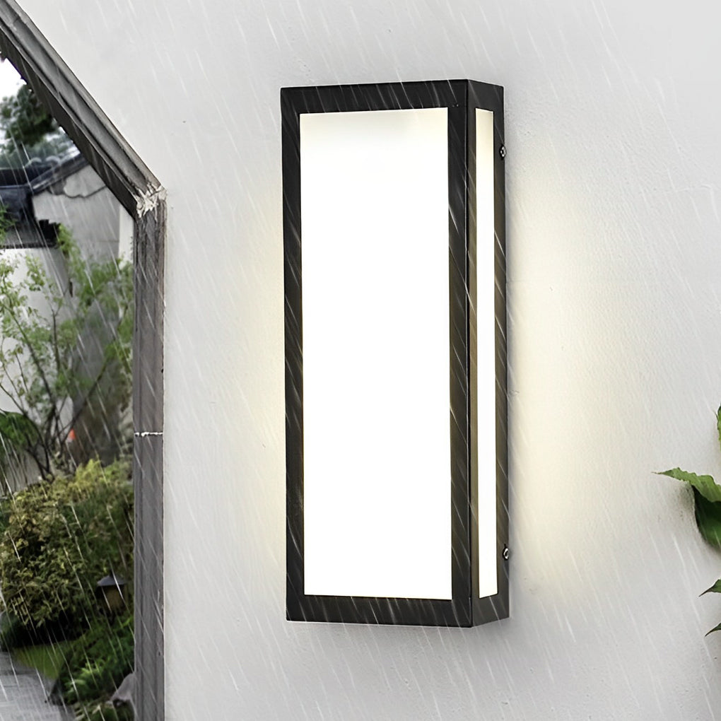 Rectangular Outdoor Wall Light, Modern Matte Black Iron LED Sconce for Facade and Entry Walls, Waterproof in Four Sizes