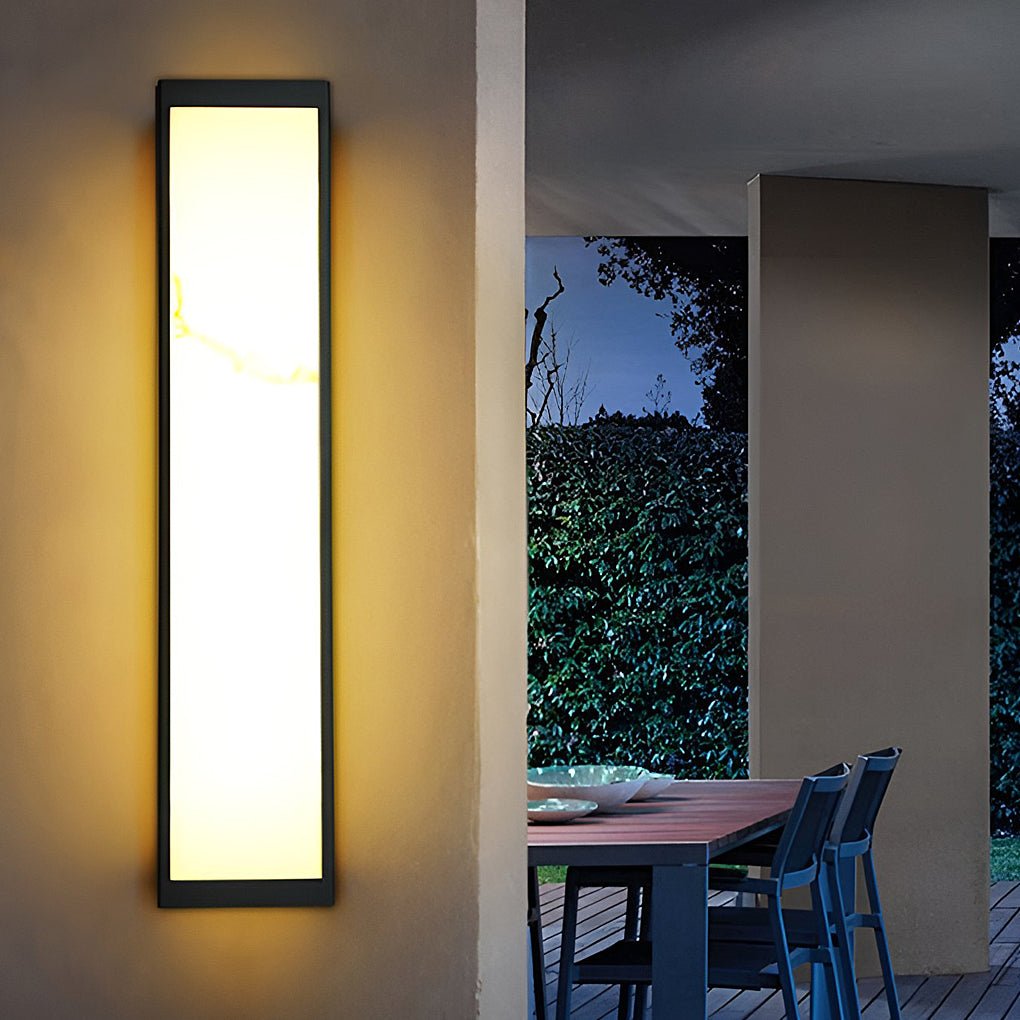 Marble-Finish Outdoor Wall Light, Stainless Steel Waterproof LED Column Sconce for Facade and Entry Walls, IP65 in Four Heights