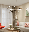 Aluminium LED ribbon loop chandelier, main product view