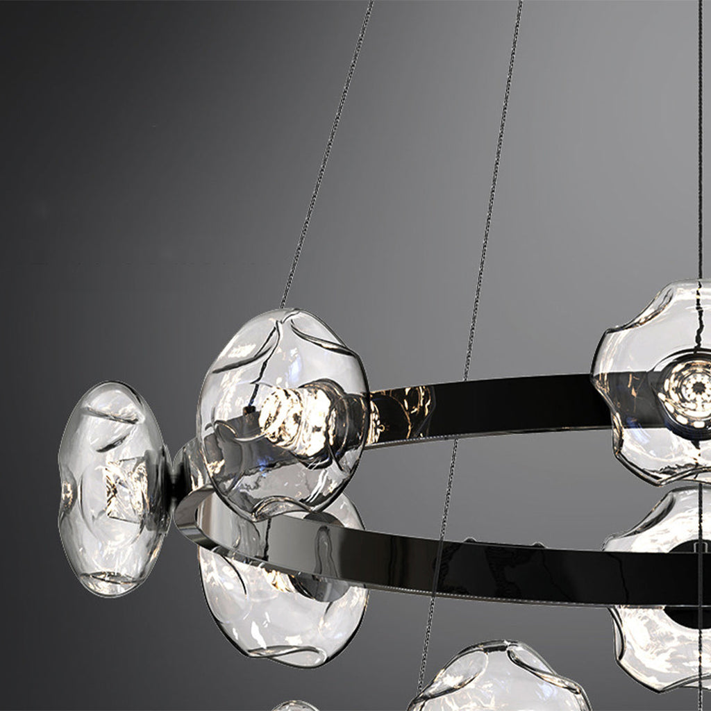 Close-up of the glass globe construction