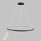 Ring chandelier shown with its remote control handset