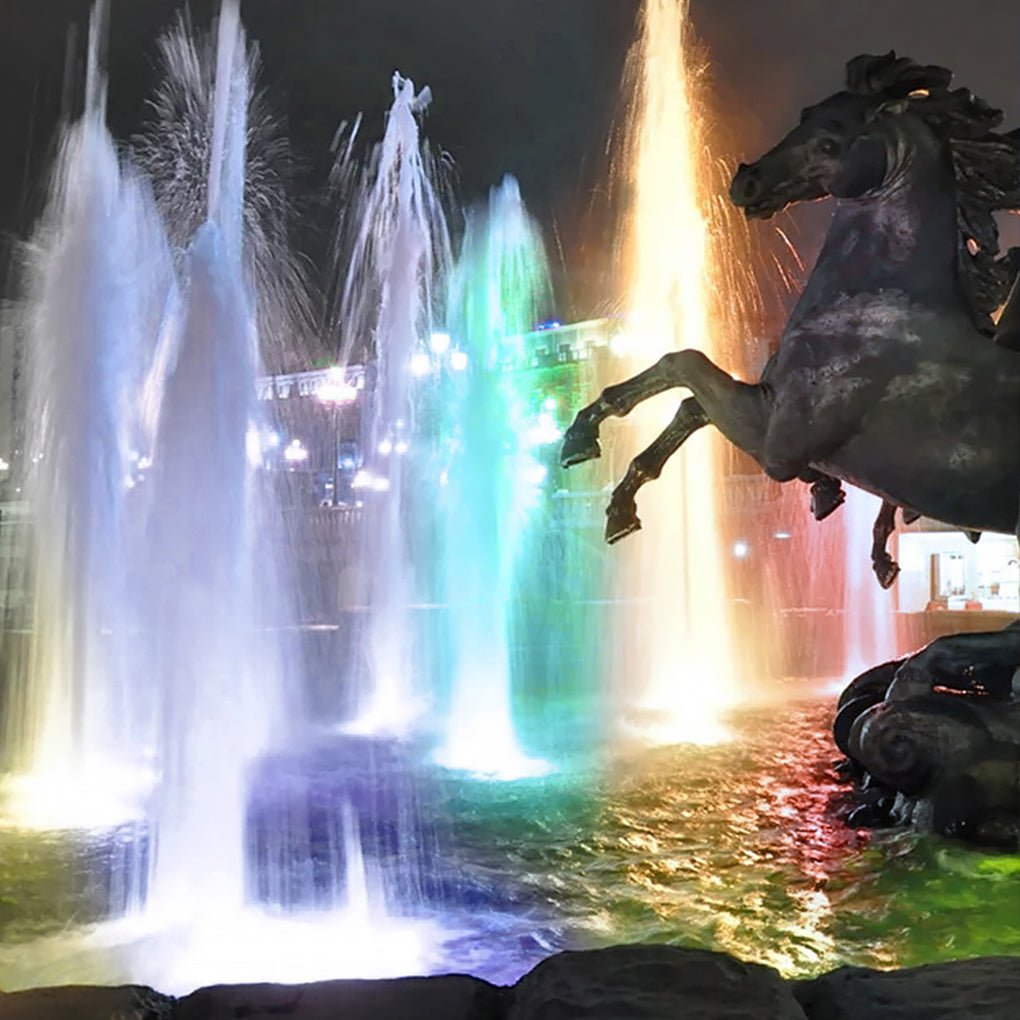 Underwater Fountain Light, Stainless Steel Waterproof LED Pool and Pond Lamp, White, Warm or RGB Color Options