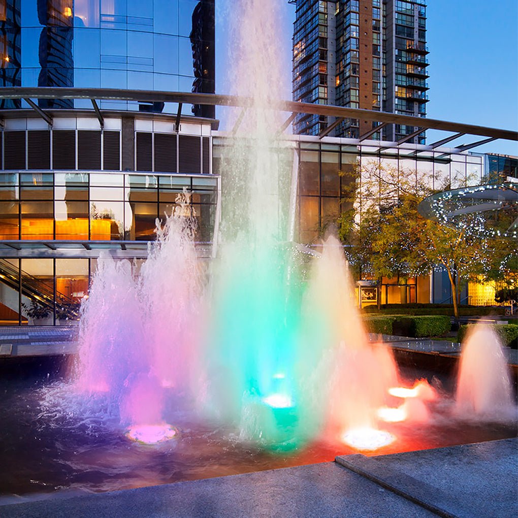Underwater Fountain Light, Stainless Steel Waterproof LED Pool and Pond Lamp, White, Warm or RGB Color Options