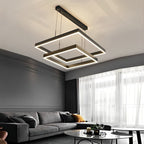 Square chandelier lighting a contemporary study with elegant illumination