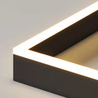 Detail of the layered tiers of the square chandelier