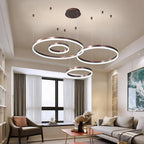 Large aluminium LED circle ring chandelier, second product view