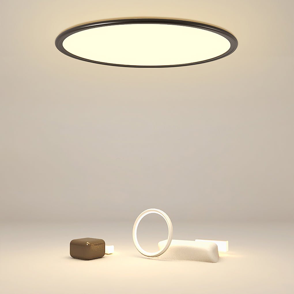 Round LED Ceiling Light, Ultra-Thin Recessed Aluminum Flush Fixture for Living Room and Office, 72W with Dimmable Option