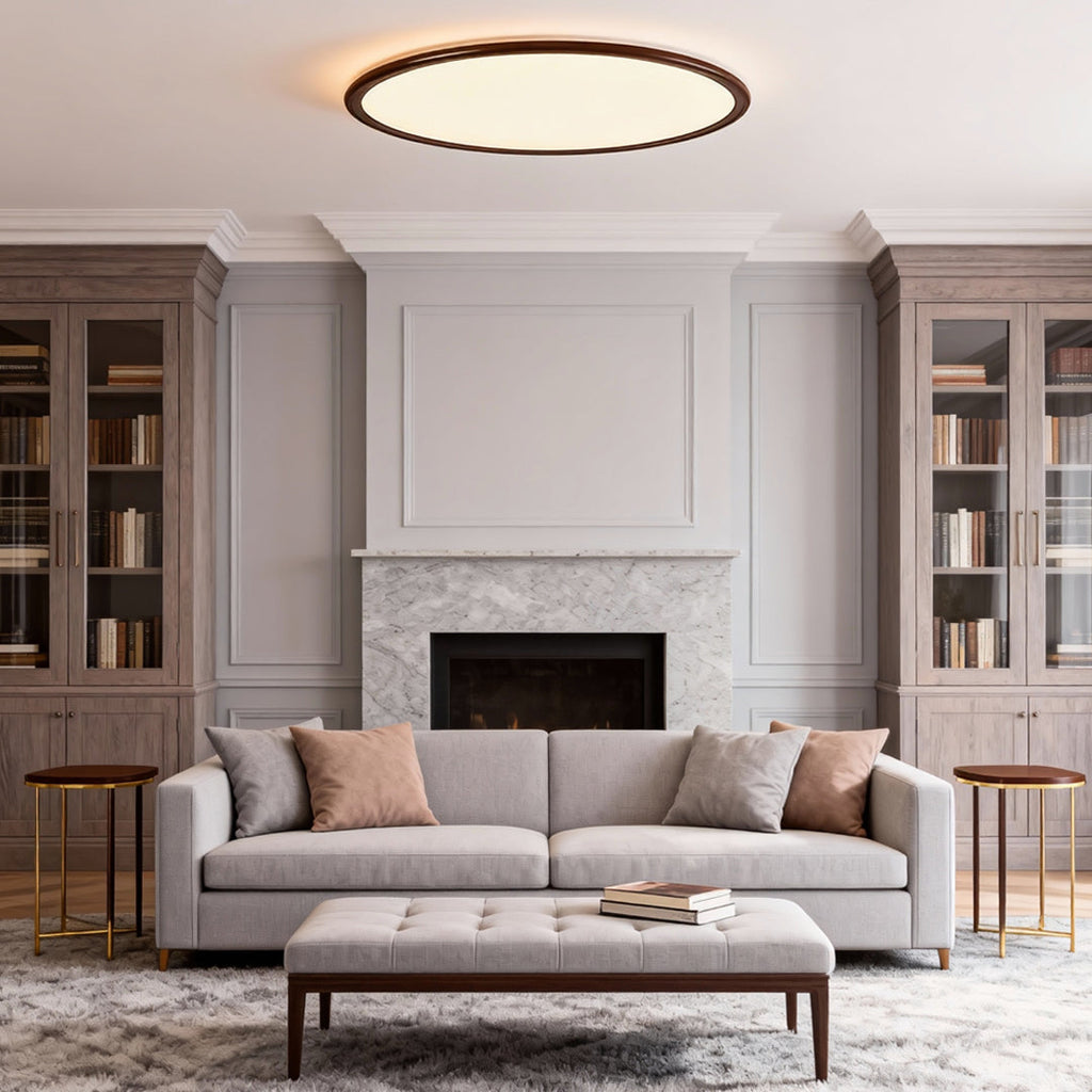 Round LED Ceiling Light, Ultra-Thin Recessed Aluminum Flush Fixture for Living Room and Office, 72W with Dimmable Option