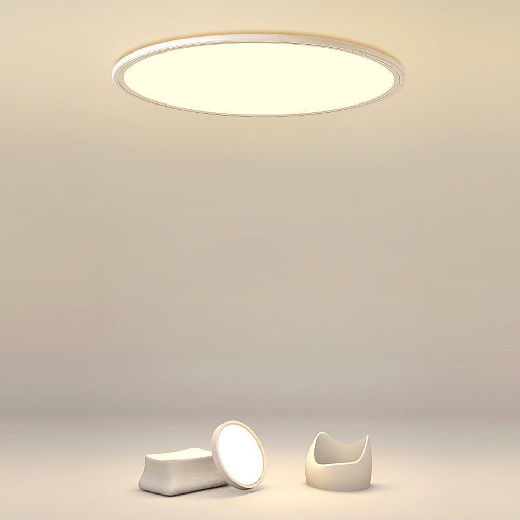 Round LED Ceiling Light, Ultra-Thin Recessed Aluminum Flush Fixture for Living Room and Office, 72W with Dimmable Option