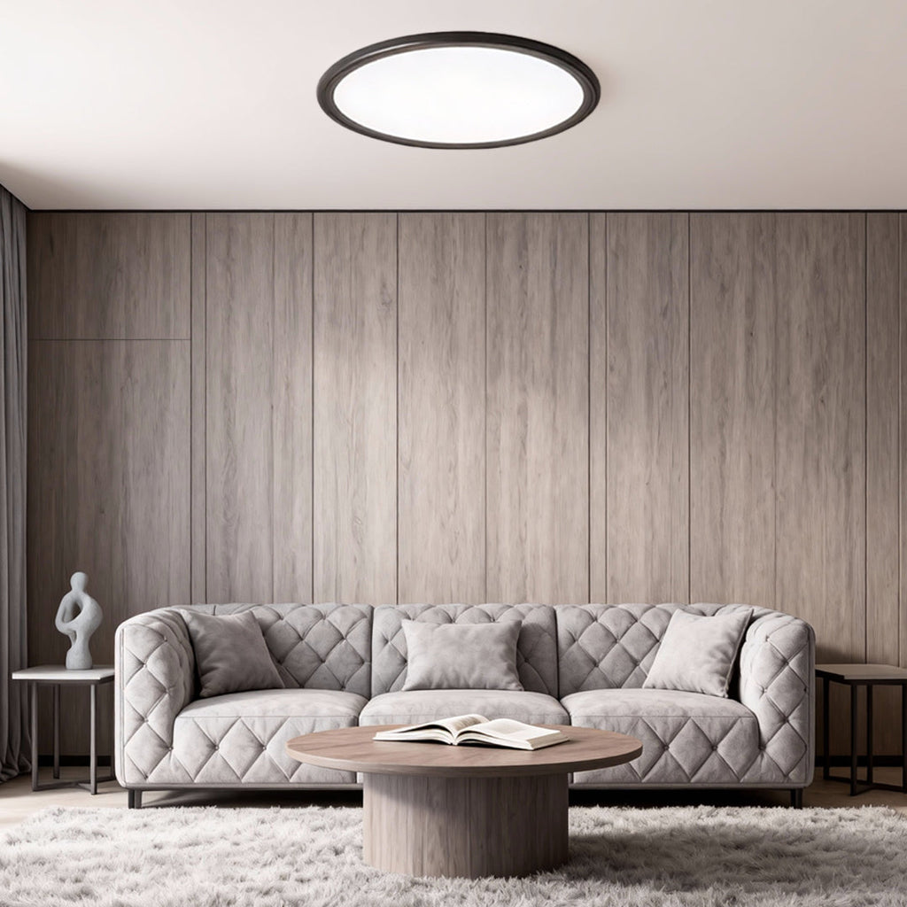 Round LED Ceiling Light, Ultra-Thin Recessed Aluminum Flush Fixture for Living Room and Office, 72W with Dimmable Option