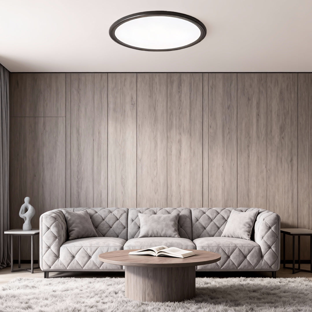Round LED Ceiling Light, Ultra-Thin Recessed Aluminum Flush Fixture for Living Room and Office, 72W with Dimmable Option