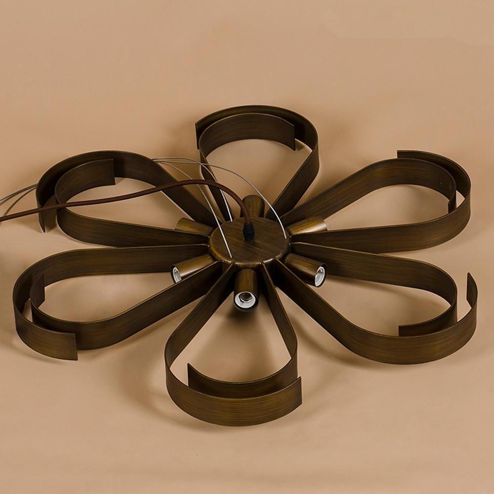 Painted metal six-light petal chandelier, fifth product view