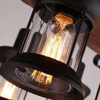 Close-up of an Edison bulb inside a glass shade