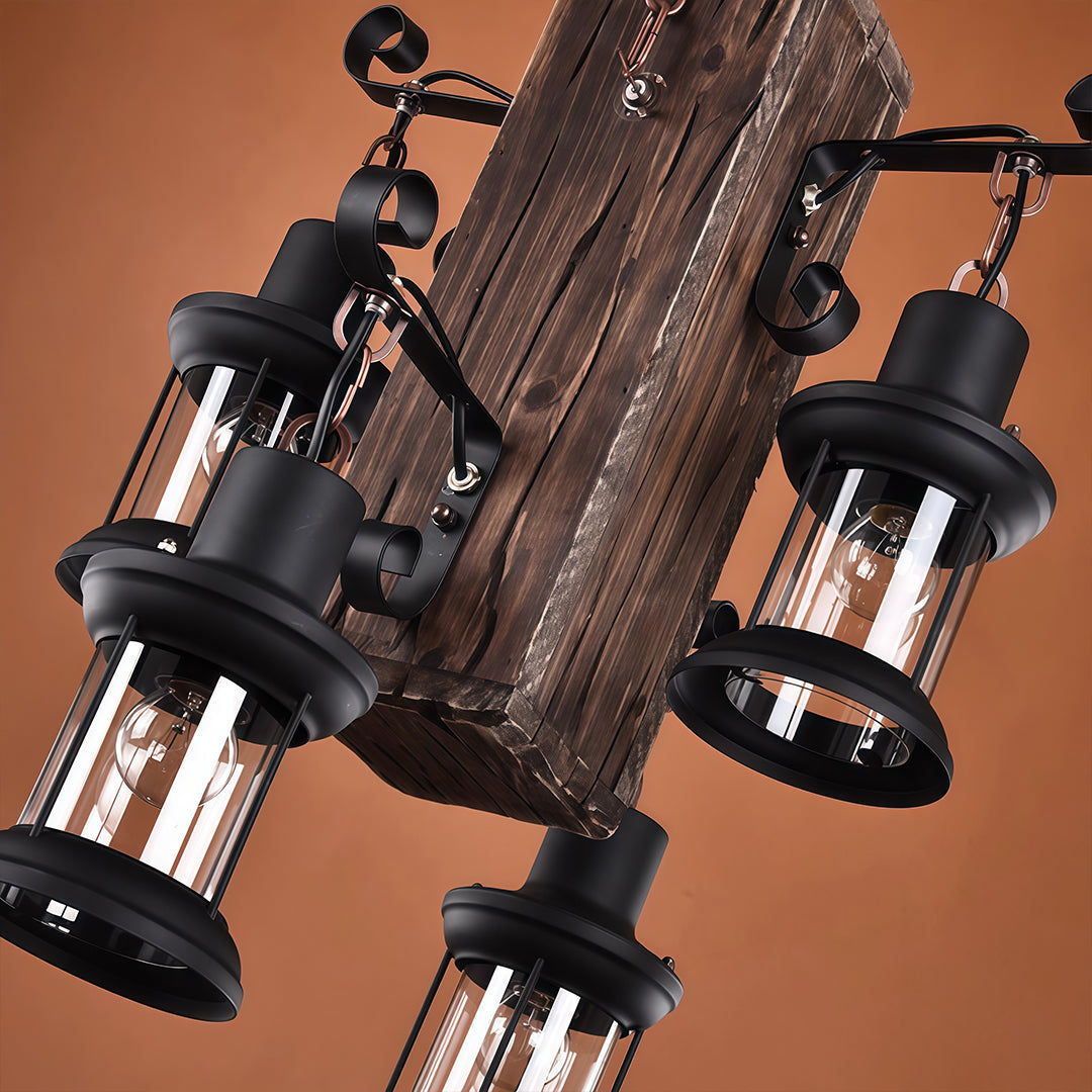 Second close-up of the Edison bulb and glass shade