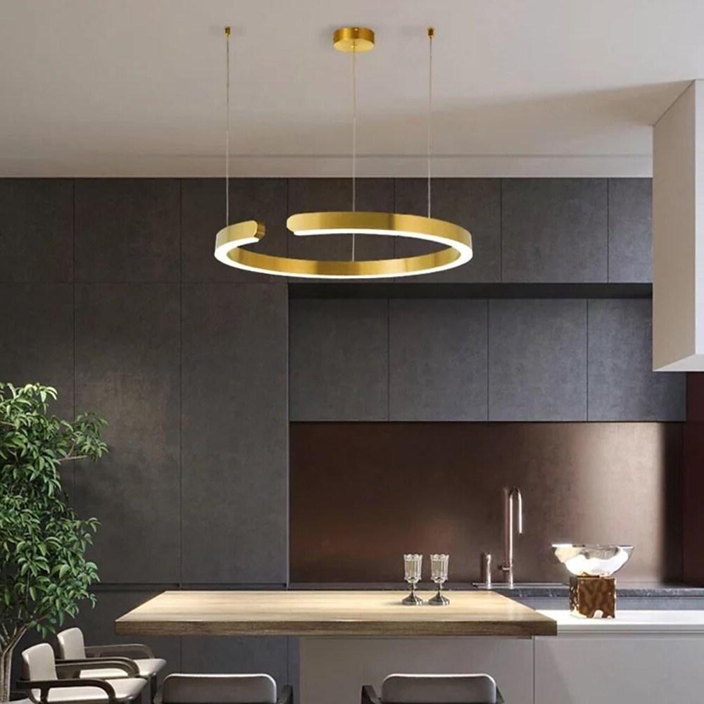 Ring-shaped LED pendant light viewed from another angle