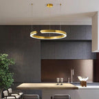 Ring-shaped LED pendant light viewed from another angle