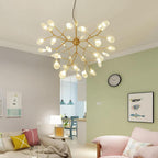 Metal 36-light LED cluster sputnik chandelier, fifth view