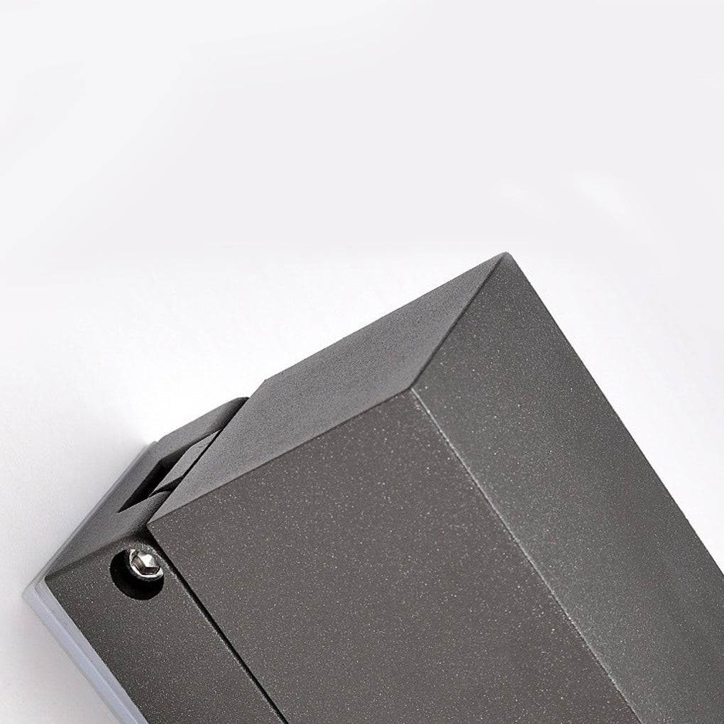 Outdoor Sensor Wall Light, Black Waterproof Square LED Spotlight for Entrances and Garages, Adjustable Head with Motion Option