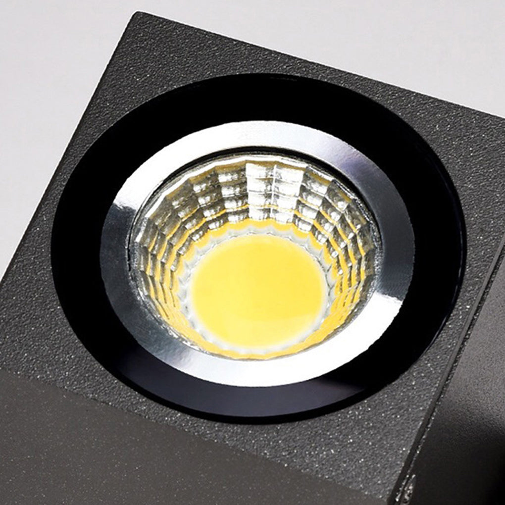Outdoor Sensor Wall Light, Black Waterproof Square LED Spotlight for Entrances and Garages, Adjustable Head with Motion Option