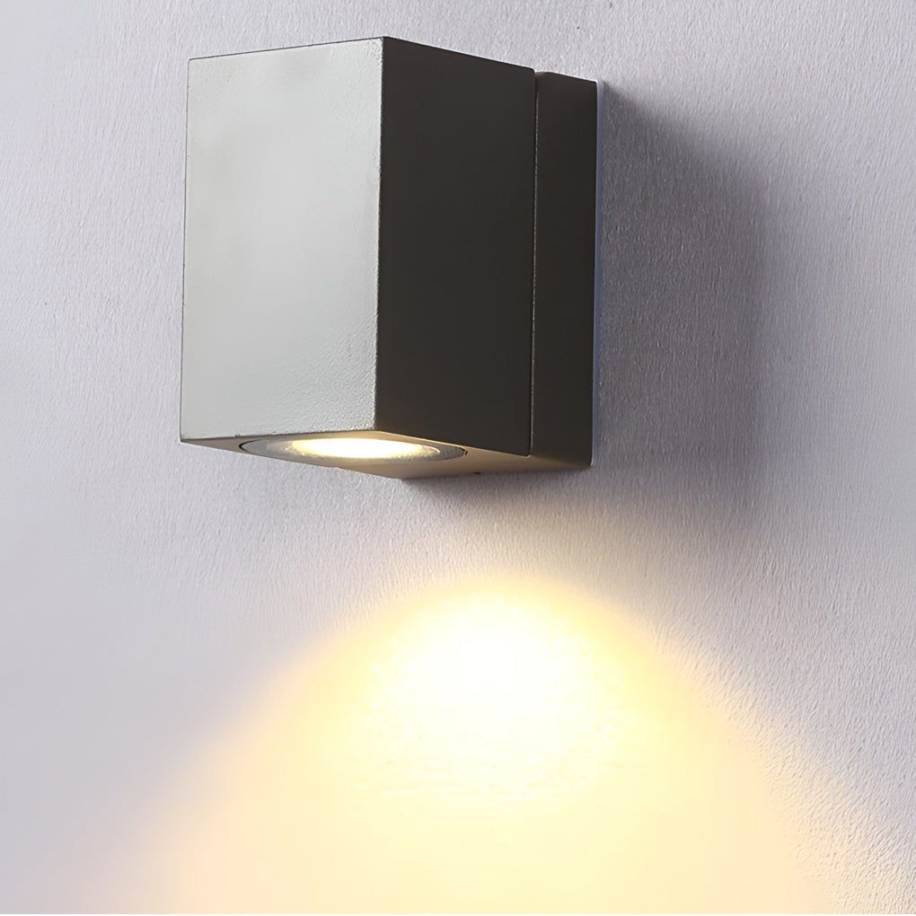 Outdoor Sensor Wall Light, Black Waterproof Square LED Spotlight for Entrances and Garages, Adjustable Head with Motion Option
