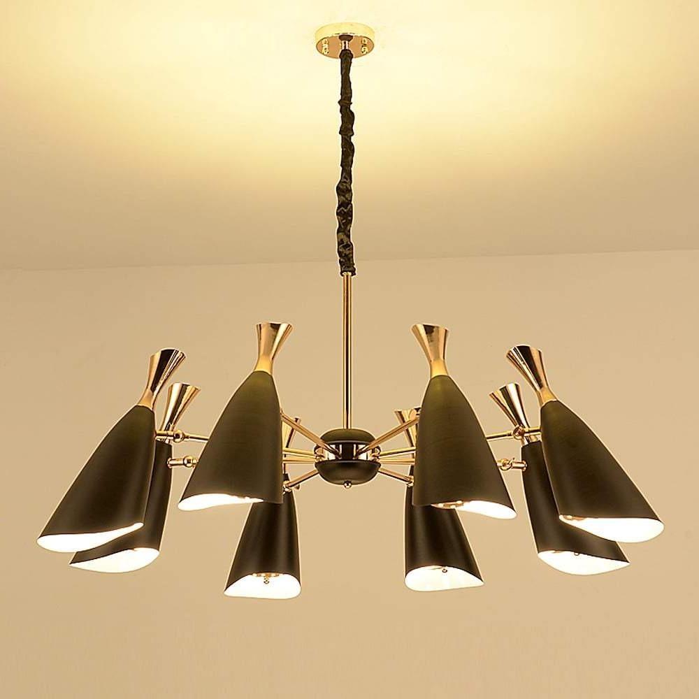 Electroplated metal eight-light Nordic chandelier, fifth view
