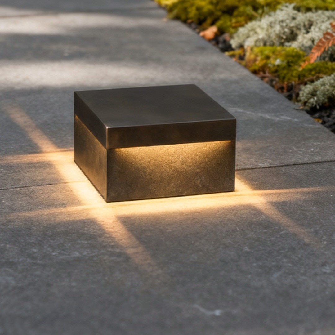 Single column lamp shown on its own for a courtyard gatepost
