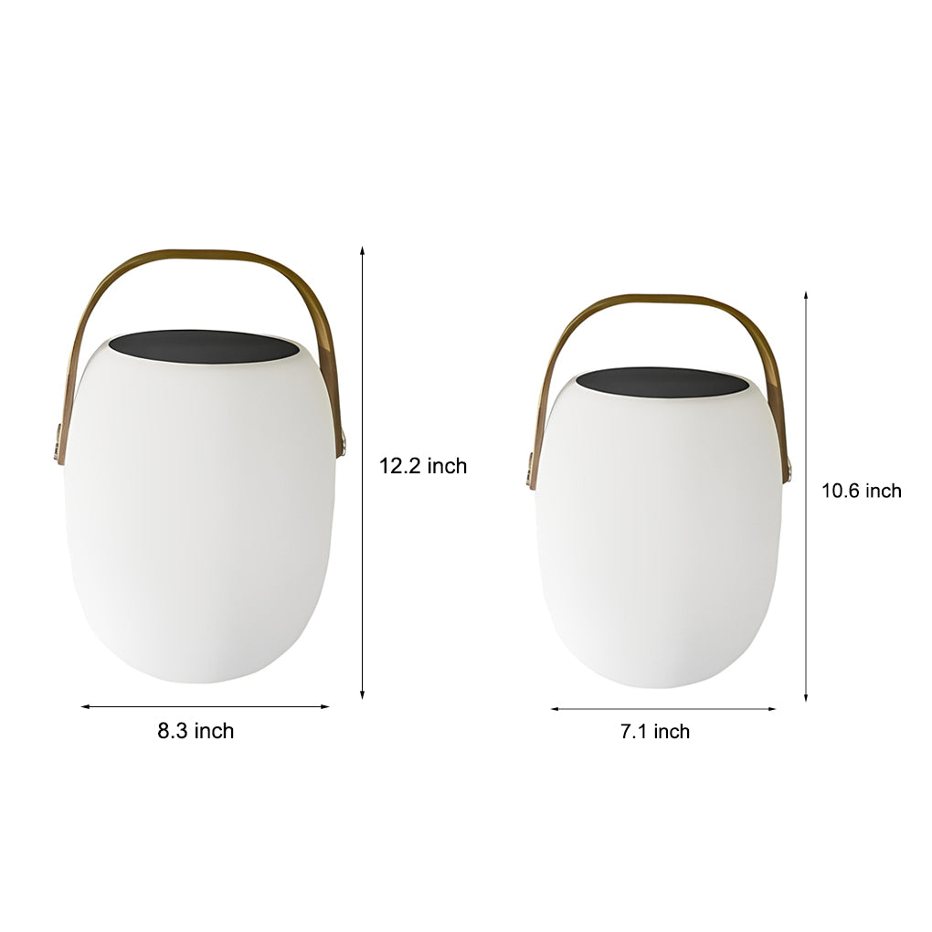 Outdoor Solar Lantern, Portable Wood-Grain LED Floor Lamp for Patios and Garden Paths, IP65 Waterproof with 6-8 Hour Runtime