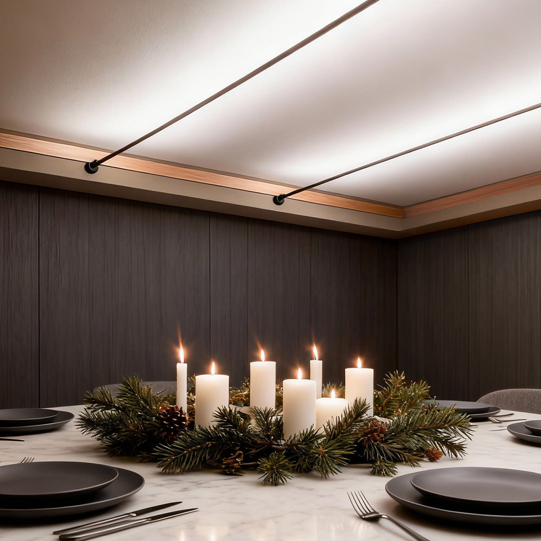 Skyline Linear LED Light, Ultra-Thin Rotatable Steel Bar Strip for Ceiling Coves and Architectural Outlines, 13 to 33 Feet