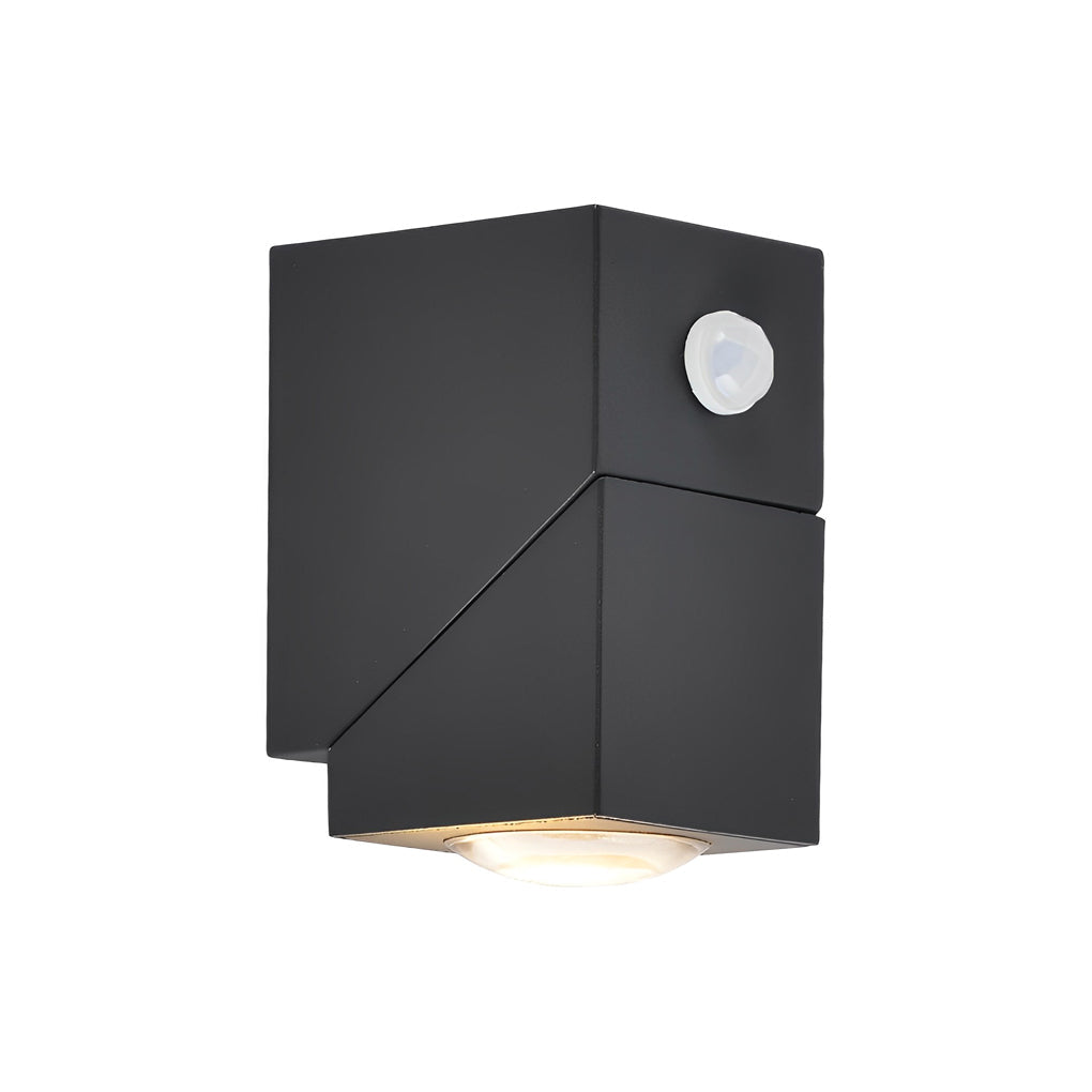 Up Down Outdoor Sconce, Adjustable Waterproof Black Aluminum LED Wall Light for Entrances and Facades, Motion Sensor Option