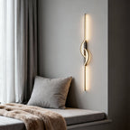 Slim black linear LED wall sconce, main product view